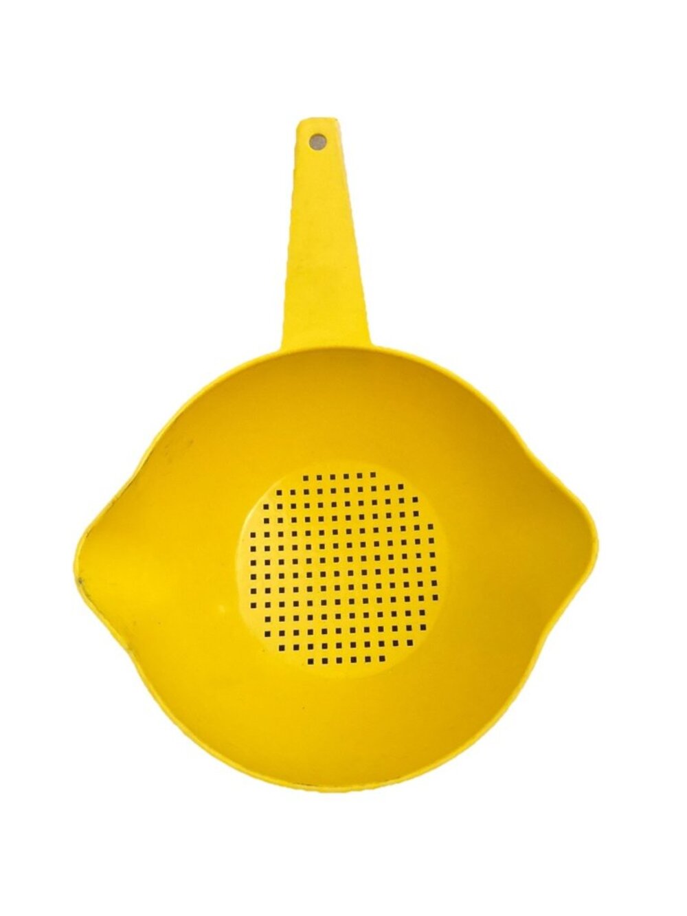 Vtg Tupperware Double Spout Strainer Colander Yellow 1 Handle 1970s